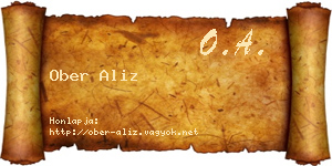 Ober Aliz névjegykártya